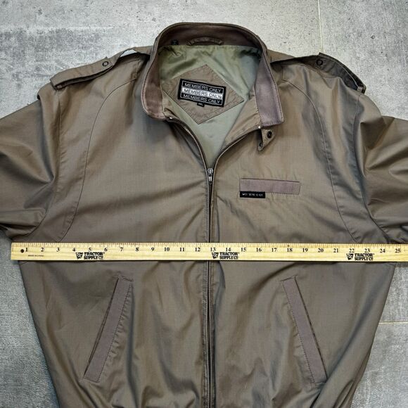 Vintage Members Only Bomber Jacket - Taupe - 44L - Picture 4 of 12